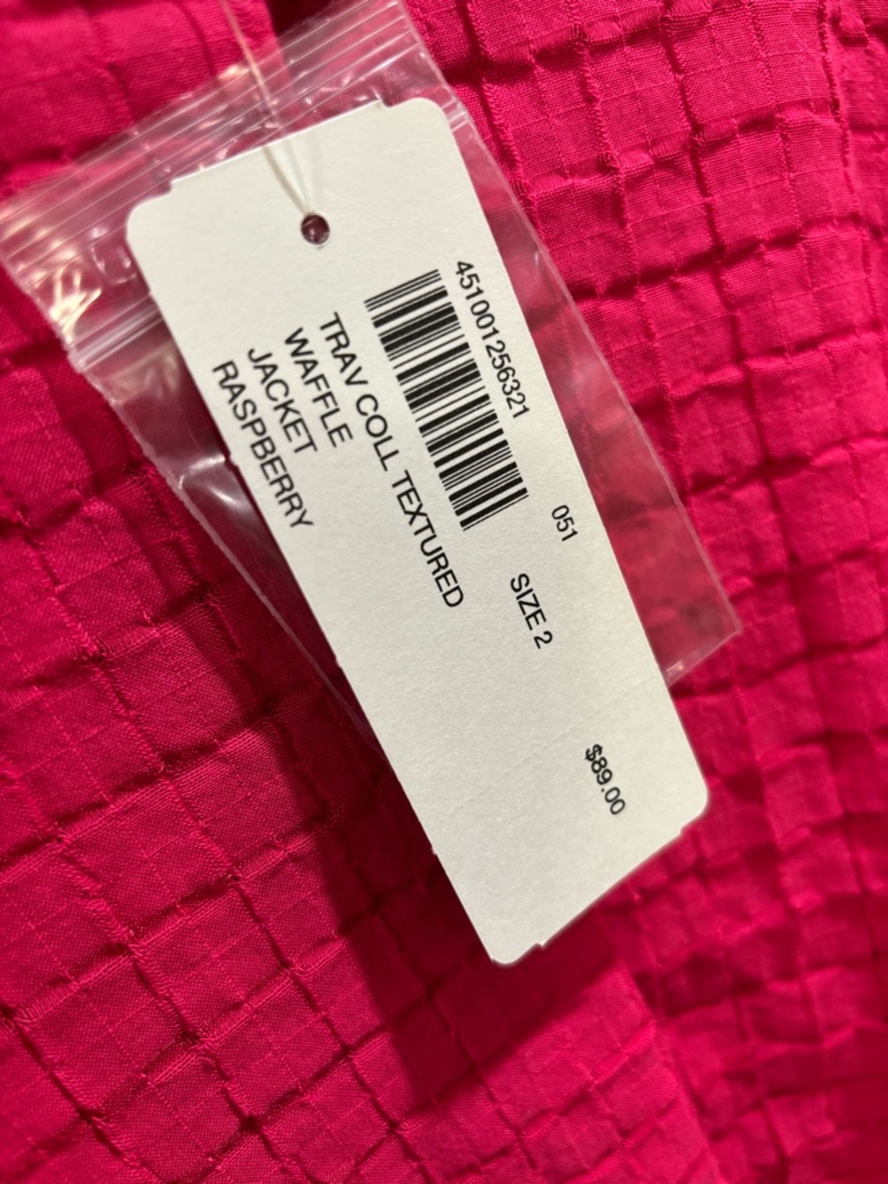 Chico's Travellers Collection Raspberry Waffle Textured Open-Front Jacket NWT - Picture 3 of 6